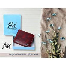 WILDBUFF Wine Red RFID Protected Men's Leather Wallet