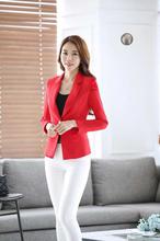 Red Korean Fashion Formal Blazer For Women