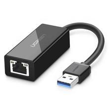UGREEN 20256 Network Adapter USB 3.0 To Ethernet RJ45 LAN Gigabit Adapter Switch - Black
