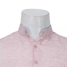 Pink Collar Neck Cotton Kurta Shirt For Men