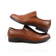 Casual Slip On leather Shoes For Men-Brown