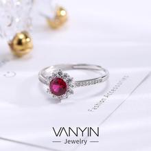 Garnet ring _ wanying red garnet ring s925 sterling silver