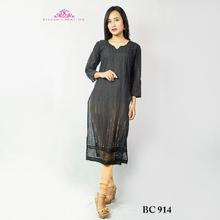 Bisesh Creation Black Chikan Lace Embroidered Kurti with Cotton Leggings Set for Women BC914