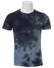 Round Neck 100% Cotton Tie Dye T-Shirt - Grey/Black