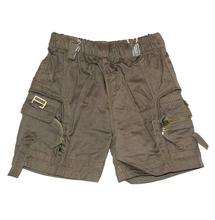 Black Cat Sage Green Zippered Pockets Shorts For Baby Boys - BCKG1740