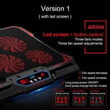 COOLCOLD 17inch Gaming Laptop Cooler Six Fan Led Screen Two USB Port 2600RPM Laptop Cooling Pad Notebook Stand for Laptop