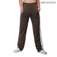 METAPHOR Khaki Green Basic Contrast Plus Sized Trousers For Women - MJO3F