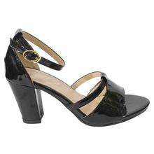 Shiny Block Heel Ankle Strap Shoes For Women - 1561-83