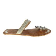 Silver Flower Jari Embroidered Sandals For Women