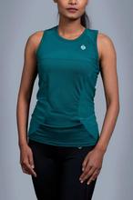 Aqua Green Cotton Pulse Tank Top For Women