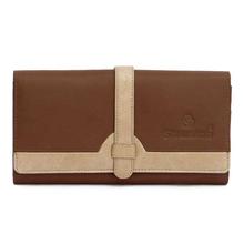 Brown/Beige Buckle Lock Wallet For Women