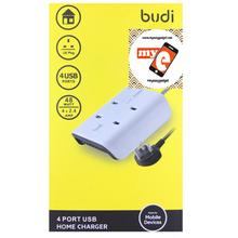 Budi 4-Port USB Home Charger With UK Plug - White