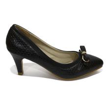 Black Bow Designed Pointed Shoes For Women