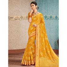 Traditional Jacquard Woven Peach Banarasi Silk Saree with Attached Blouse Piece for Wedding, Parties, Festival and Casual Occasion