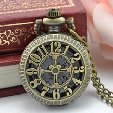 FashionieStore Men's wristwatch Vintage Steampunk Retro Bronze Design Pocket Watch Quartz Pendant Necklace Gift