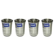 Everest Stainless Steel Flower Deepline Glass - 350ml - Set Of 4