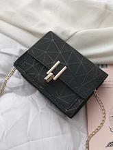 Geometric Print Chain Crossbody Bag