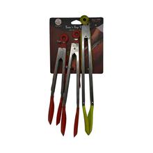 Tony’s Top Tong Silicone Tong with Stainless Steel Handle-3 Pcs Set