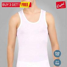 Crystal Buy 3 Get 1 Free Alpha Vest RN For Men (TS-01) - White