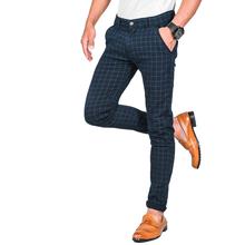 Virjeans Stretchable Cotton Check Blue Chinos Pant for Men (VJC 714)