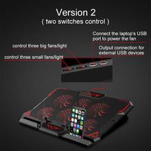 COOLCOLD 17inch Gaming Laptop Cooler Six Fan Led Screen Two USB Port 2600RPM Laptop Cooling Pad Notebook Stand for Laptop