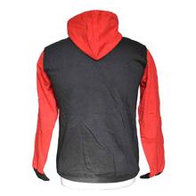 BASTRA Men's Crew Neck Hoodies (HoHlBR) - Half-Black & Red