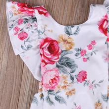 2017 Floral Newborn Baby Girl Clothes Ruffles Romper Baby