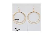 Circle Round Geometrical Simple Double Chic Hook Jewelry Earring