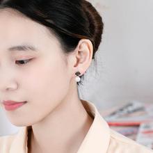Pearl earrings_wanying jewelry black rose pearl earrings