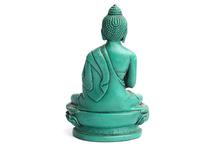 Teal Blue Ceramic Decorative Buddha Statue