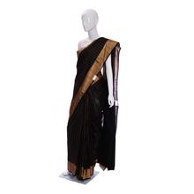 Black Designer Saree With Golden Border