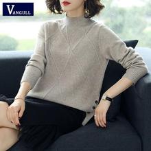 Vangull Half-Turtleneck Knitted Sweaters Women Long Sleeve