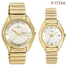 Round Dial Couple Watch Golden-15782489YM05