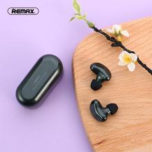 Remax TWS-5 Wireless Bluetooth Earphones Twins Earphone With Charging box headsets Bluetooth 5.0 Smart Touch 3D Stereo Black