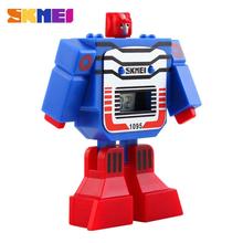 SKMEI 1095 Robot Transformation Toys Kids LED Digital Children Cartoon Sports Boys Wristwatch