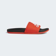 Adidas Active Red Adilette Cloudfoam Plus Logo Slides For Men - F34722