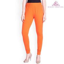 Sheetal Orange Solid Churidar Leggings For Women