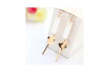 Gold/White Square Tassel Long Shell Earrings