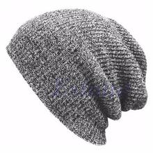 Hip Hop Knitted Hat Women's Winter Warm Casual Acrylic Slouchy Hat Crochet Ski Beanie Hat Female Soft Baggy Skullies Beanies Men