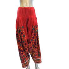 Handwork Embroidery Phulkari-Punjabi Patiyala Salwar- Red Color for Women