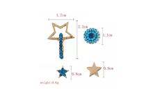 4 Pcs Crystal Stylish Star Moon Design Earrings