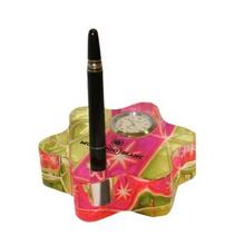 Mont Blanc Multicolor Pen Stand With Clock