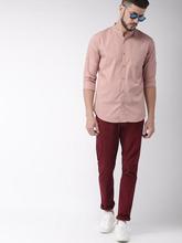 Men Pink Solid Slim Fit Solid Casual Shirt