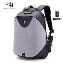 Original Artic Hunter Solid Laptop Backpack with Code Lock Function Free gift rain cover