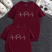 Heartbeat Couple Tshirt For Men And Women