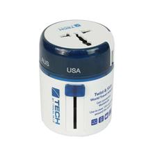 Travel Blue Twist and Slide Dual USB World Travel Adapter (White)