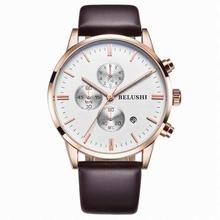 BELUSHI 523 Luxury Quartz Wrist watches Shock Resistant Genuine Leather