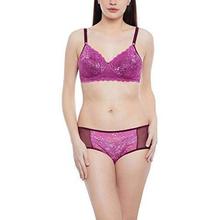 Clovia Lace Padded Non-Wired Bra & Hipster Panty - (BP1230P15-$P)