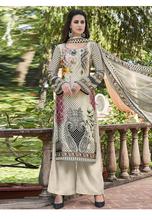 Stylee Lifestyle Beige Satin Printed Dress Material - 2101