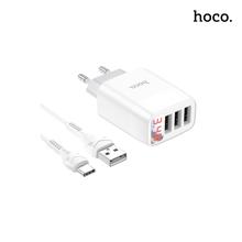 HOCO Easy Charge 3-Port Digital Display Charger Set Type-C C93A